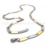 Womens Gold Sheets Link Titanium Necklace 20022