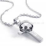 Womens Titanium With Ring Cross Pendant Necklace 20131