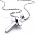 Womens Titanium With Ring Cross Pendant Necklace 20131