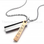 Womens Titanium With Roman Numerals Gold Pendant Necklace 20132