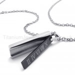 Womens Titanium With Roman Numerals Black Pendant Necklace 20133