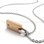 Womens Titanium Gold Pendant Necklace 20136