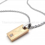 Womens Titanium Gold Pendant Necklace 20136