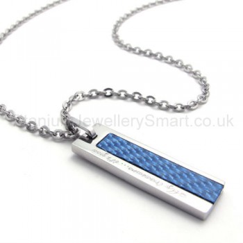 Womens Titanium Blue Pendant Necklace 20138