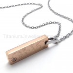 Womens Titanium With Love Pattern Gold Pendant Necklace 20139