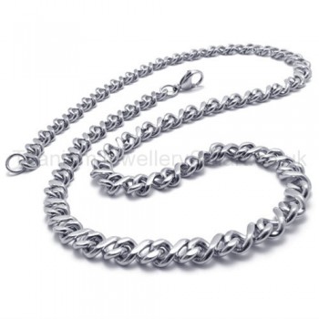 Silver Curb Titanium Necklace 20212