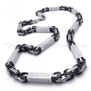 Grooved Cuboid Titanium Black Necklace 20221