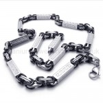 Grooved Cuboid Titanium Black Necklace 20221