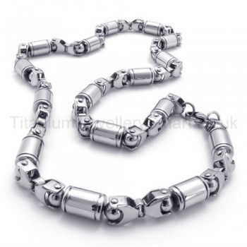 Siver Robot Hands Link Titanium Necklace 20278