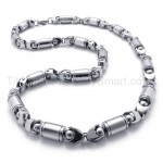 Siver Robot Hands Link Titanium Necklace 20278