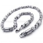 Siver Robot Hands Link Titanium Necklace 20278