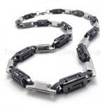 Black Hollow Box Link Titanium Necklace 20283