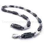 Black Hollow Box Link Titanium Necklace 20283