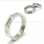 Diamonds Octagonal Titanium Ring 13956