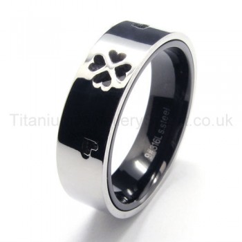 Heart-Shaped Mark Titanium Ring 16196