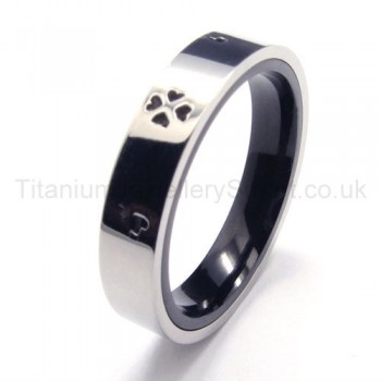 Heart-Shaped Mark Titanium Ring 16197