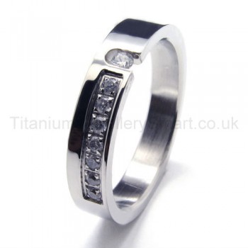 Diamonds Titanium Ring 16242