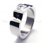 Diamond Cross Titanium Ring 16272