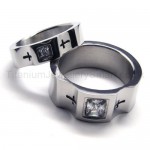 Diamond Cross Titanium Ring 16272