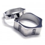 Diamonds Hexagon Titanium Ring 16329