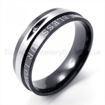 Diamond Black Titanium Ring 19176