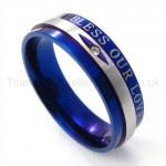 Diamond Blue Titanium Ring 19177