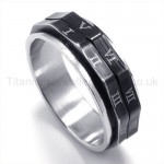 Roman Number Rotatable Titanium Ring 19184