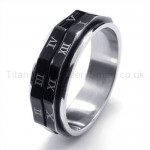 Roman Number Rotatable Titanium Ring 19184