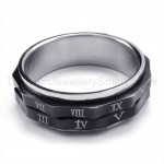 Roman Number Rotatable Titanium Ring 19184