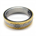 Diamond Golden Titanium Ring 19190