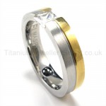 Diamond Duotone Titanium Ring 19191