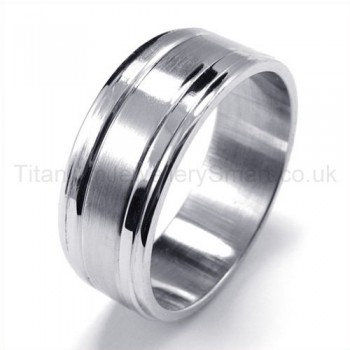 Silvery Pure Titanium Ring 19194