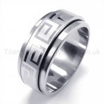 Rotatable Silvery Titanium Ring 19195