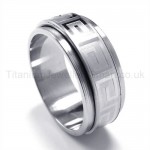 Rotatable Silvery Titanium Ring 19195