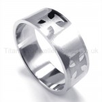 Silvery Cross Titanium Ring 19196