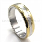 Roman Numerals Titanium Ring 19197