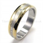 Roman Numerals Titanium Ring 19197