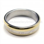 Roman Numerals Titanium Ring 19197