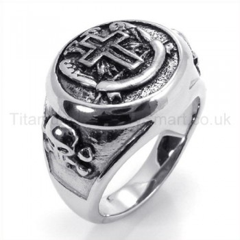 Classical Cross Titanium Ring 19225