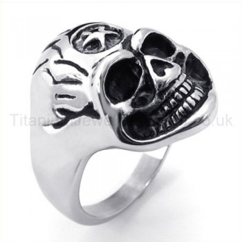 Classical Skulls Titanium Ring 19229