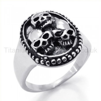 Classical Skulls Titanium Ring 19235