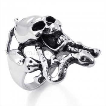 Classical Skulls Titanium Ring 19236