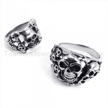 Classical Skulls Titanium Ring 19237