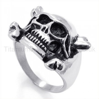 Classical Skulls Titanium Ring 19238