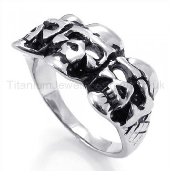 Classical Skulls Titanium Ring 19239