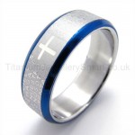 Cross Blue Titanium Ring 19270