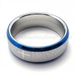 Cross Blue Titanium Ring 19270