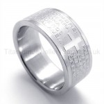 Cross Silvery Titanium Ring 19272