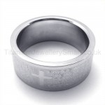 Cross Silvery Titanium Ring 19272