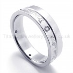 Diamonds Silvery Titanium Ring 19275